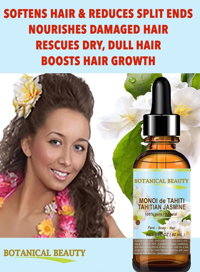 Botanical Beauty MONOI de TAHITI TAHITIAN JASMINE OIL Natural PURE BOTANICALS. 1 Fl.oz.- 30 ml. For Skin, Hair and Nail Care. - Image 4